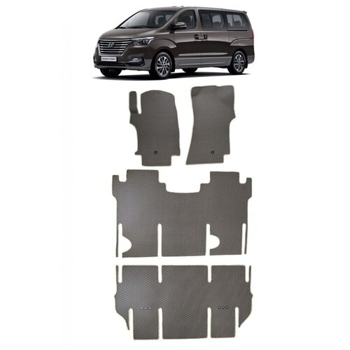 Hyundai Grand Starex I рестайлинг 9 мест 2017 - н в коврики EVA Smart Комплект в салон 8460₽