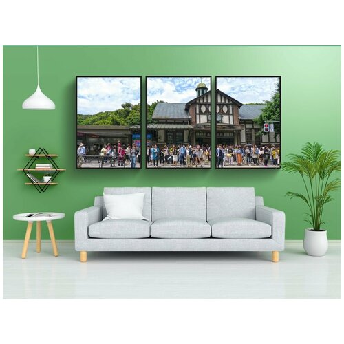 фото Набор модулных постеров для интерьера "япония, токио, харадзюку" 60x90 см. в тубусе, без рамки lotsprints