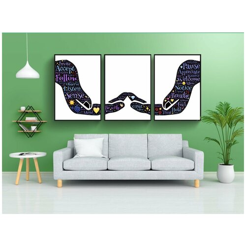 фото Набор модулных постеров для интерьера "руки, держа, колыбель" 60x90 см. в тубусе, без рамки lotsprints