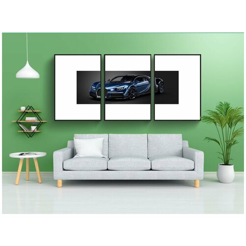 фото Набор модулных постеров для интерьера "bugatti, скорость, мотор" 60x90 см. в тубусе, без рамки lotsprints