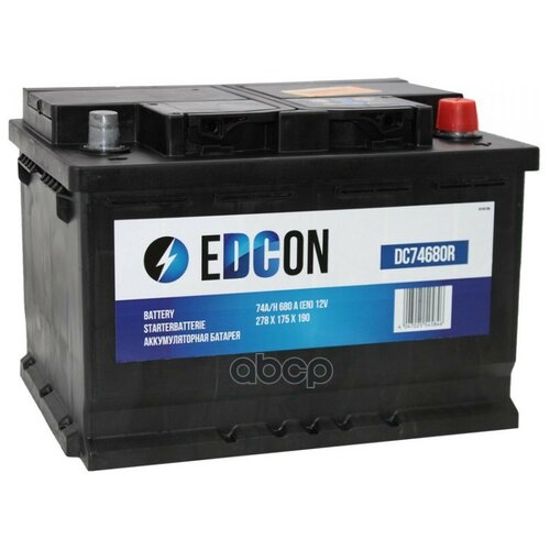 Аккумуляторная Батарея! 19.5/17.9 Евро 74Ah 680A 278/175/190 EDCON арт. DC74680R