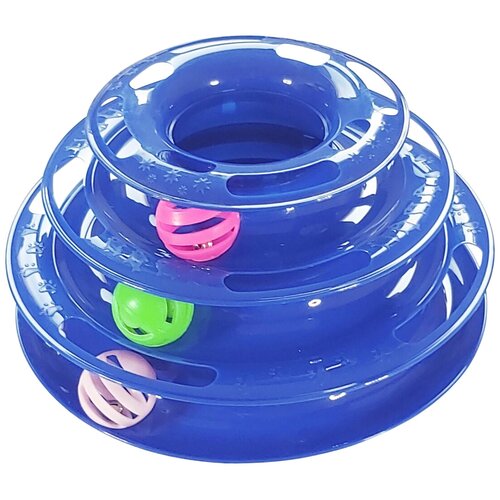 Интерактивная игрушка для кошек Башня синяя игрушка для кошки круглая башня ф 25 см 13 см