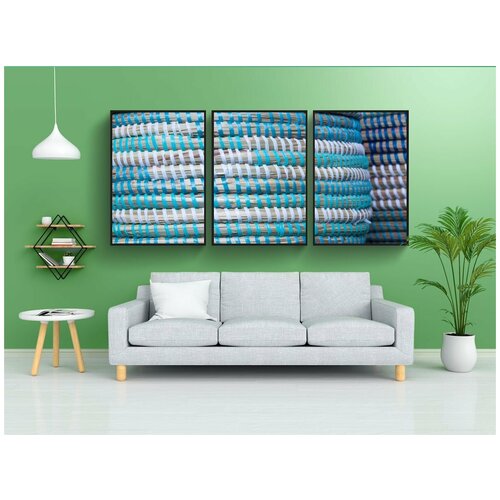 фото Набор модулных постеров для интерьера "корзина, бирюзовый, белый" 60x90 см. в тубусе, без рамки lotsprints