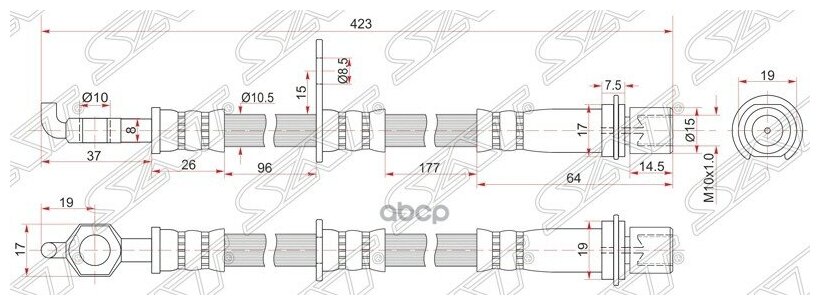 Шланг Тормозной Fr Toyota Liteace Townace Noah 4Wd 98- Lh=Rh Sat арт. ST9094702A88