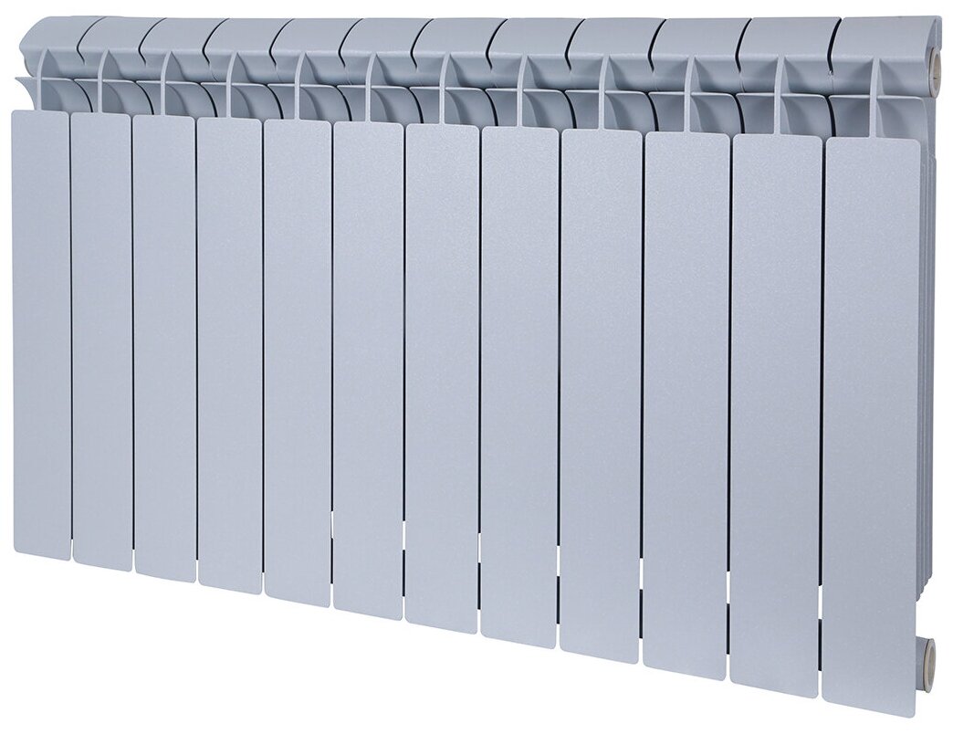 Биметаллический радиатор Global Style Plus Grigio Argento 500 \ 12 секций \ с боковым подключением серый