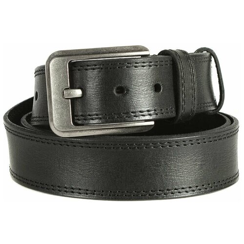 фото Ремень/ремень мужской/натуральная кожа/meyninger/рн-4100/черный/125/цельнокроеный/с пряжкой/подарочная коробка