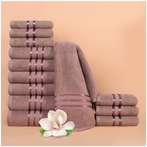 фото Набор из 12 полотенец harmonika цвет: оранжевый (33х50 см - 6 шт, 50х80 см - 4 шт, 70х130 см - 2 шт) dome