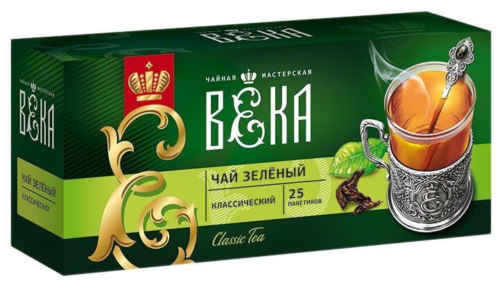 Чай зеленый Чайная мастерская ВЕКА Классический в пакетиках