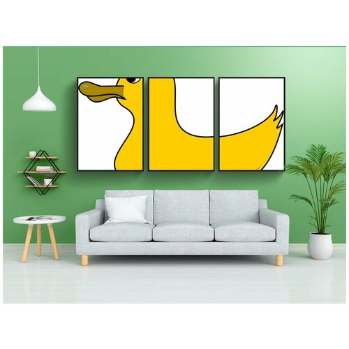 фото Набор модулных постеров для интерьера "прорезинивать, утка, желтый" 60x90 см. в тубусе, без рамки lotsprints