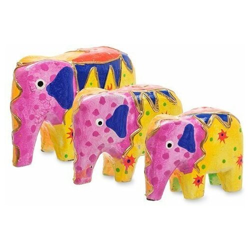 фото Статуэтка слон набор из трех (албезия, о. бали) 99-374 113-404195 decor & gift