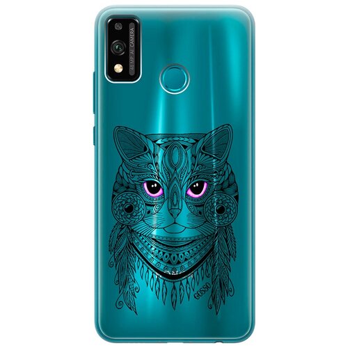 фото Ультратонкий силиконовый чехол-накладка для honor 9x lite с 3d принтом "grand cat" gosso