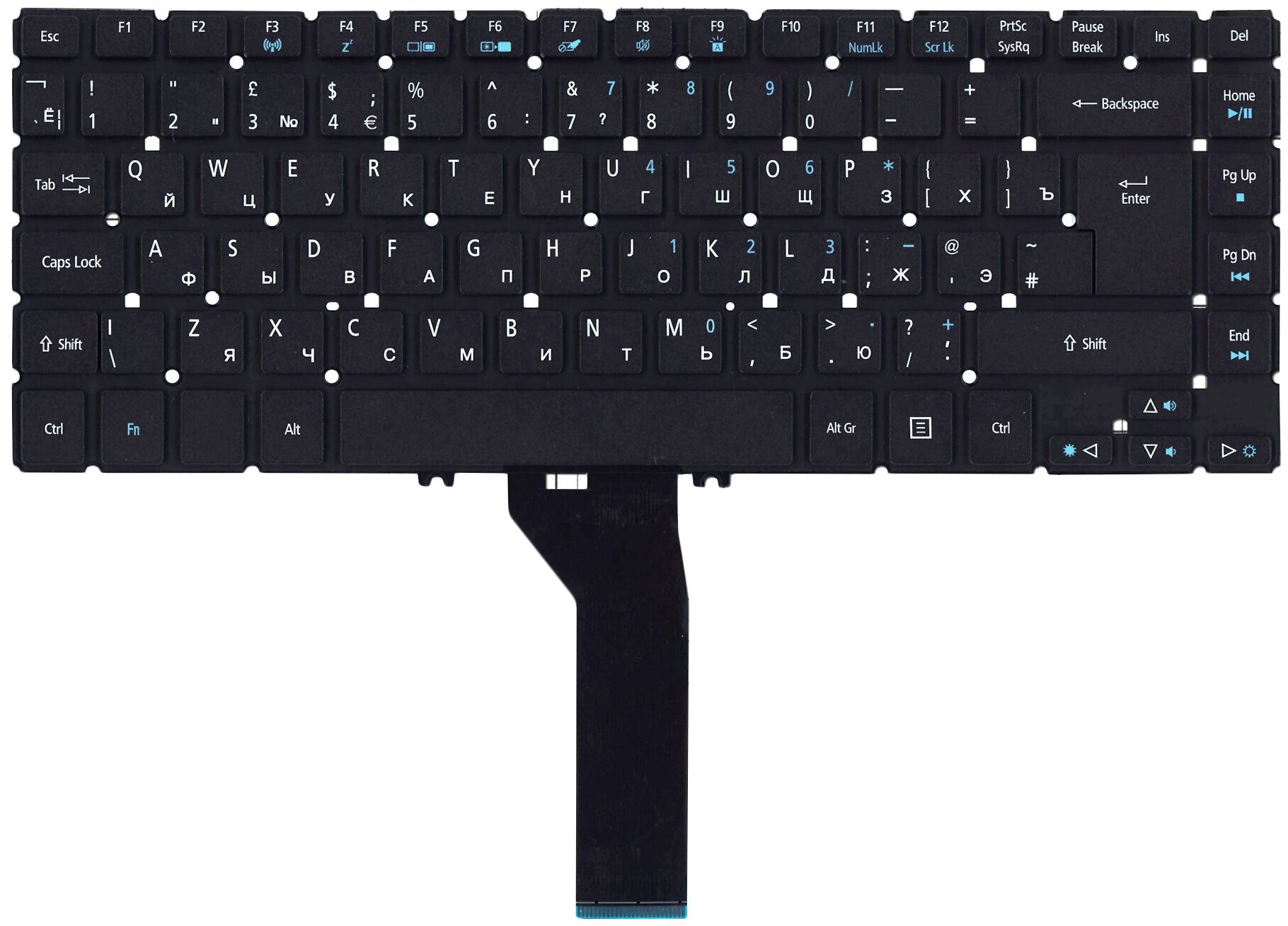 Клавиатура keyboard 9Z N9LBC A1D для ноутбука Acer Aspire R7-571 R7-571G R7-572 R7-572G черная c подсветкой широкий Enter 2542₽