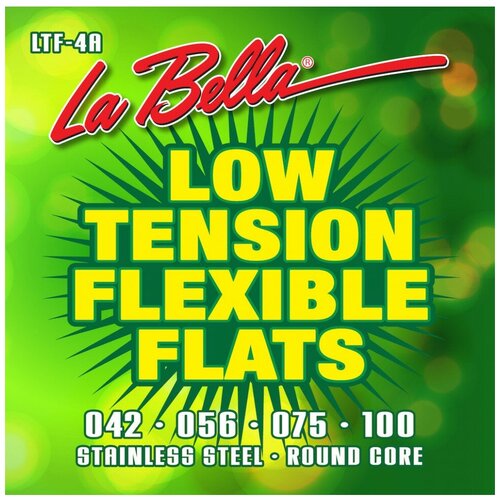 фото Струны для бас-гитары la bella ltf-4a low tension flexible flats