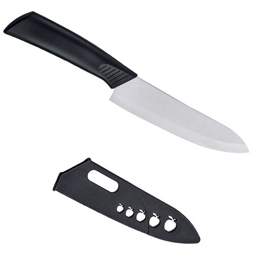 фото Универсальный керамический нож, лезвие белое, рукоятка черная, 27,5х3,5х1,7 см, kitchen angel ka-knf-09