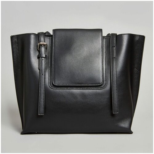 Сумка  колье First Fabric, натуральная кожа, текстиль, черный