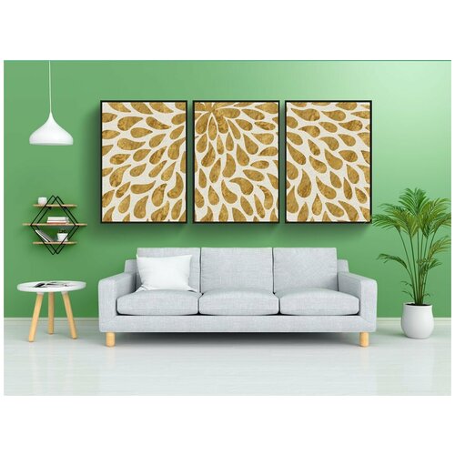 фото Набор модулных постеров для интерьера "золото, золотой, аннотация" 60x90 см. в тубусе, без рамки lotsprints