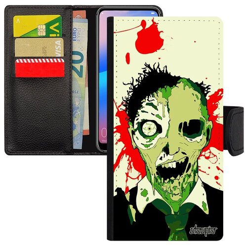 фото Яркий чехол-книжка для мобильного // huawei p20 pro // "зомби" фантом стиль, utaupia, голубой