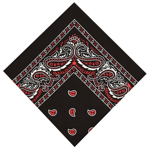 фото Бандана платок в стиле hip-hop универсальная косынка повязка для волос на голову, красно-чёрно-белая baziator
