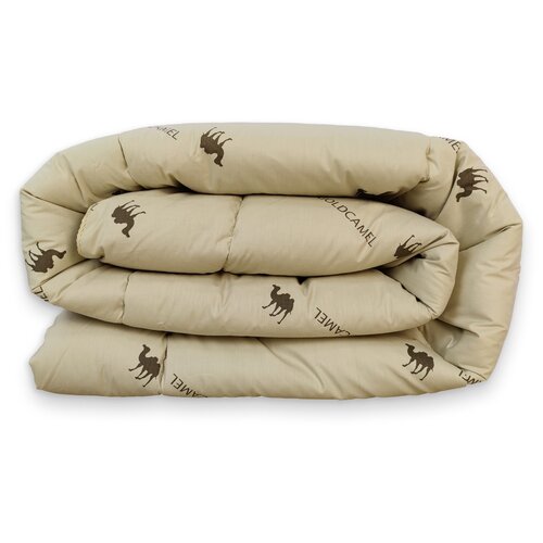 Одеяло Фабрика снов Gold Camel Верблюжья шерсть, супер зимнее, 140 х 205 см, светло-коричневый