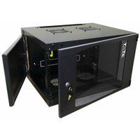 Шкаф настенный Next, 6U 550x600, стеклянная дверь, черный, TWT-CBWNG-6U-6X6-BK