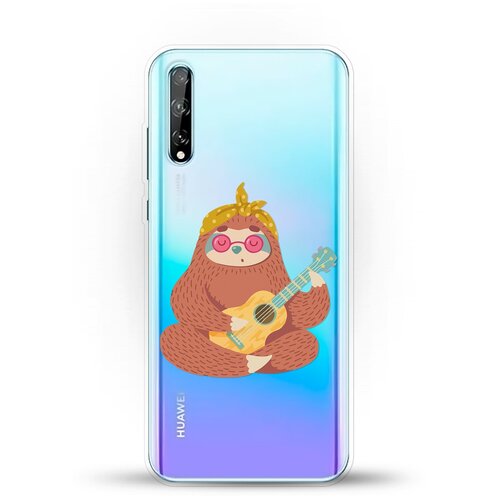 фото Силиконовый чехол лама с гитарой на huawei y8p andy & paul