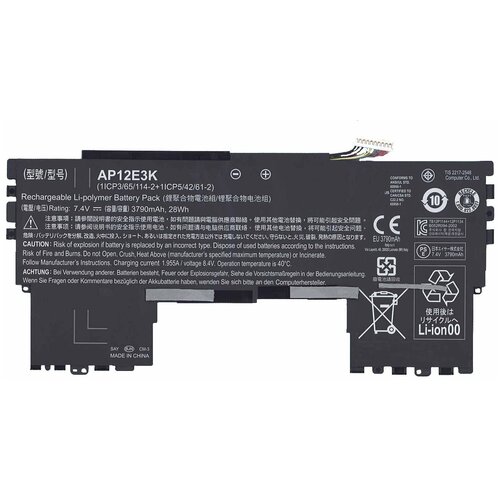 аккумулятор ap12e3k для acer aspire s7 191 Аккумулятор для ноутбука Acer Aspire S7-191 (AP12E3K)