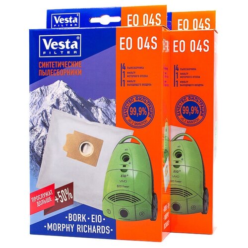 Vesta filter EO 04 S Xl-Pack комплект пылесборников, 8 шт + 4 фильтра