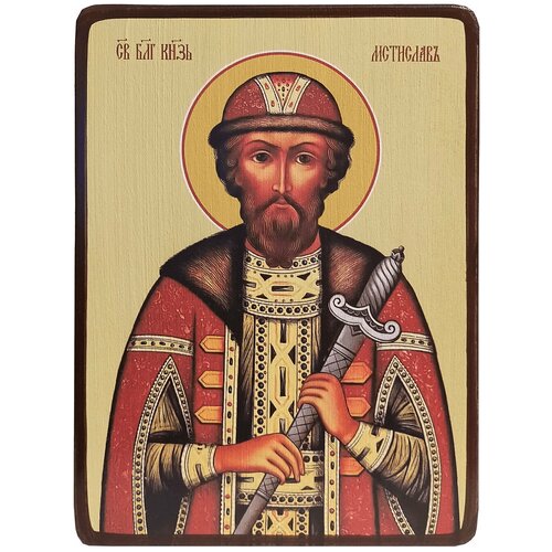 Икона Мстислав Новгородский, Храбрый, размер 14 х 19 см