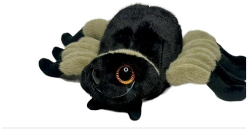 Мягкая игрушка плюшевый паук Тарантул Бежево-черный 40 см