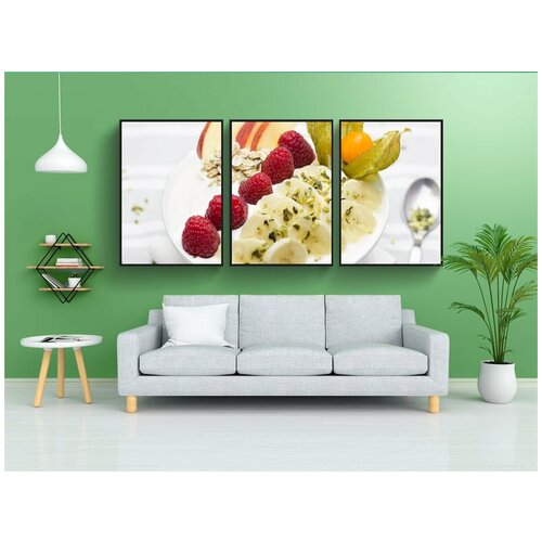 фото Набор модулных постеров для интерьера "завтрак, здоровый, банан" 60x90 см. в тубусе, без рамки lotsprints