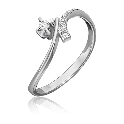 PLATINA jewelry Кольцо из белого золота с бриллиантом 01-0054-00-101-1120-30, размер 16