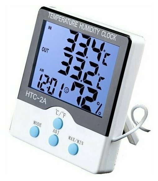 Цифровой термометр + гигрометр HTC-2A с выносным датчиком