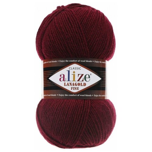 Пряжа Alize Lanagold Fine, 49 % шерсть, 51 % акрил, 100 г, 390 м, 5 шт., 57 390 м