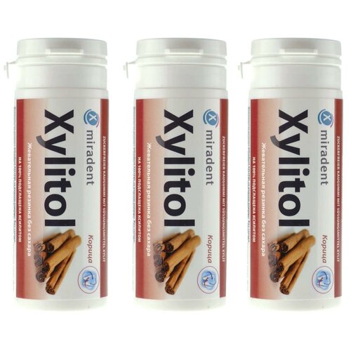 Жевательная резинка Miradent Xylitol (Корица) (3 упаковки)