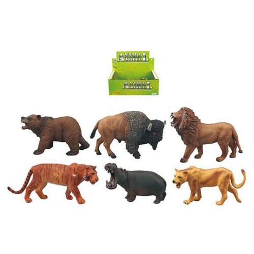 витражные фигурки животные африки в наборе1шт Фигурки-игрушки Животные Африки 6 шт. Q9899-216
