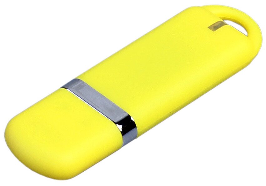 Классическая флешка soft-touch с закругленными краями (4 Гб / GB USB 2.0 Желтый/Yellow 005 Flash drive)