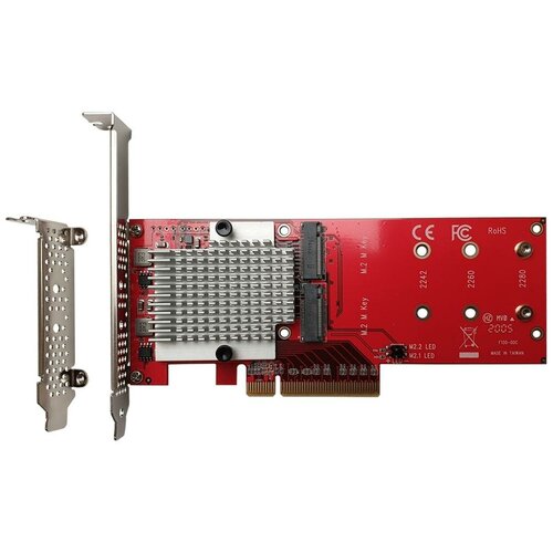 Переходник Smartbuy DT-130 для 2х M2 Ngff M-Type SSD в PCIe 30 x8 1297800₽