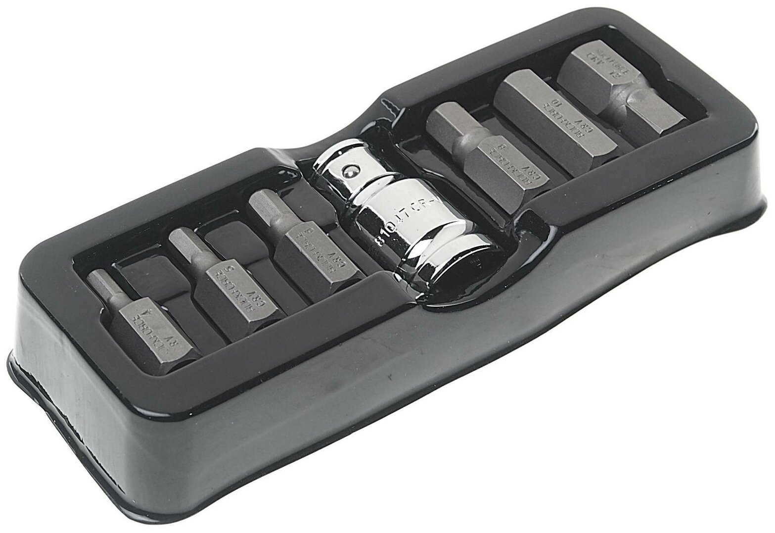 Набор бит ROCKFORCE HEX с битодержателем7пр.1/2 L:30мм в ложементе