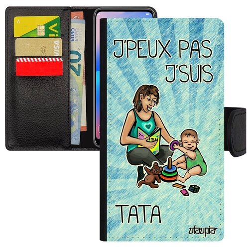 фото Новый чехол-книжка на телефон // apple iphone se 2020 // "не могу - стала тетей!" повод юмор, utaupia, голубой