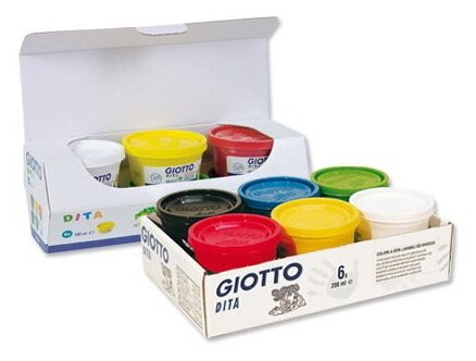 Набор красок Giotto Finger Paint, для рисования руками, 200 мл, 6 цветов