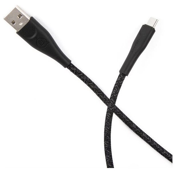 Дата-Кабель USAMS-SJ399 USB - micro USB (3 м) нейлоновая оплетка, черный (SJ399USB01)