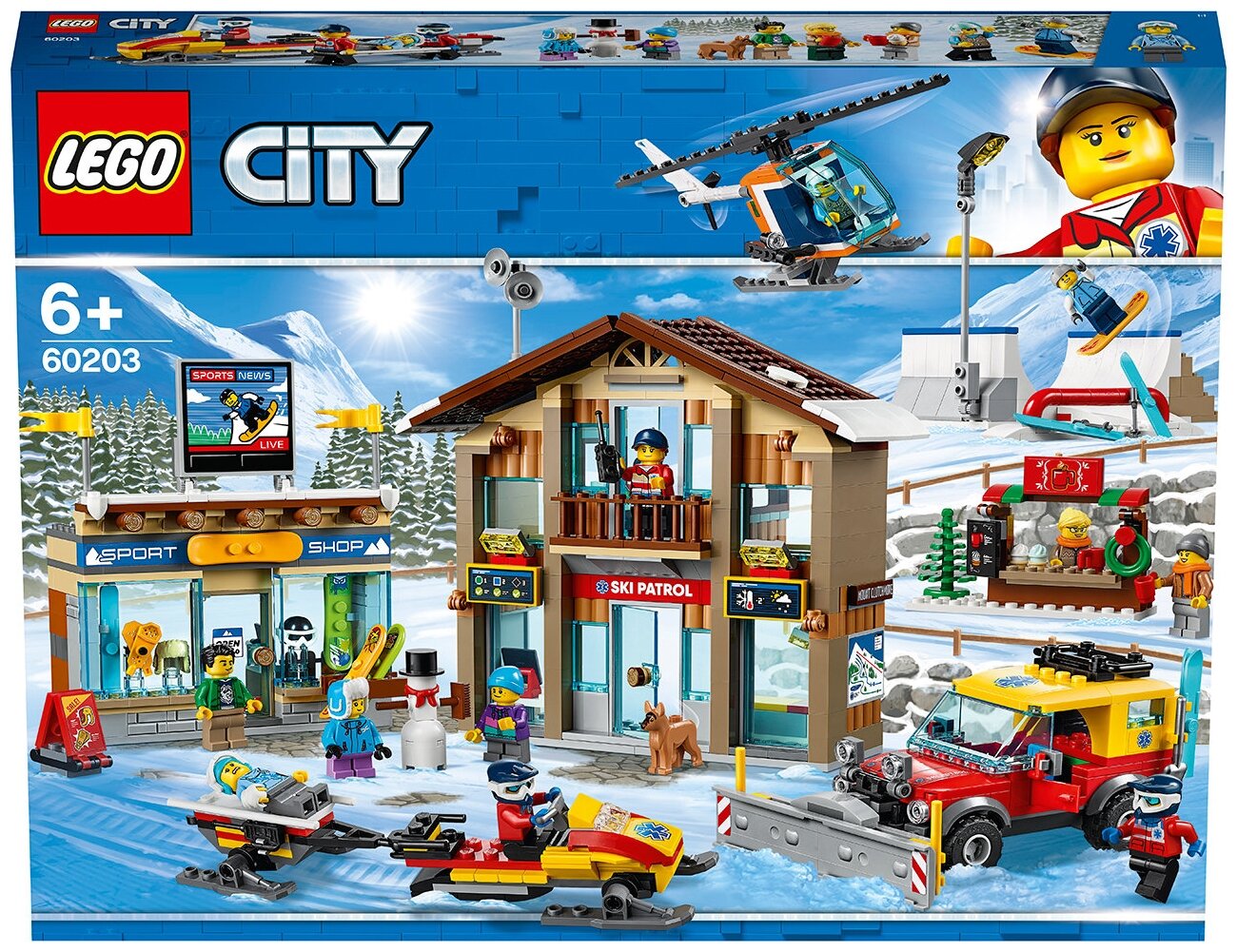 Конструктор Lego City Town Горнолыжный курорт, 806 деталей (60203) - фото №1