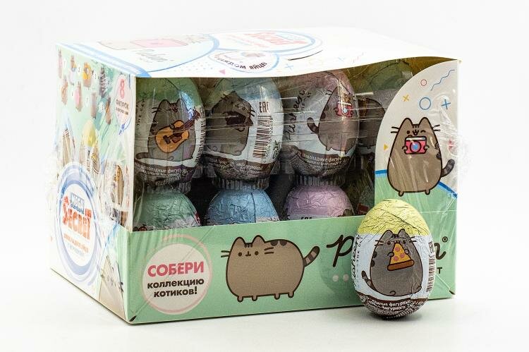 Яйцо шоколадное Pusheen Mega Sеcret с игрушкой 20 гр Упаковка 24 шт