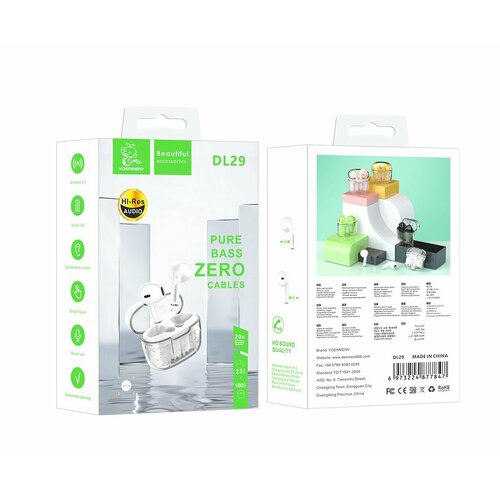 Наушники беспроводные TWS в кейсе bluetooth гарнитура для смартфона сенсорное управление с микрофоном TWS DENMEN DL29 черный 39200₽