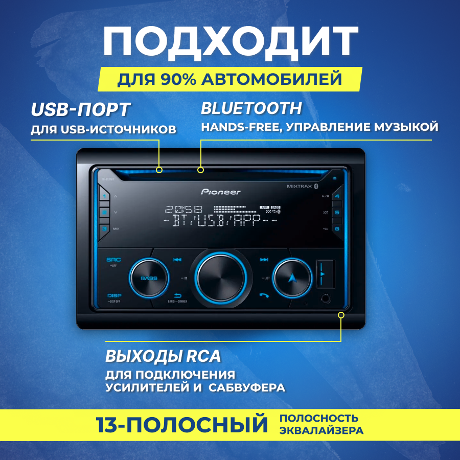 Автомагнитола Pioneer FH-S525BT - фото №6