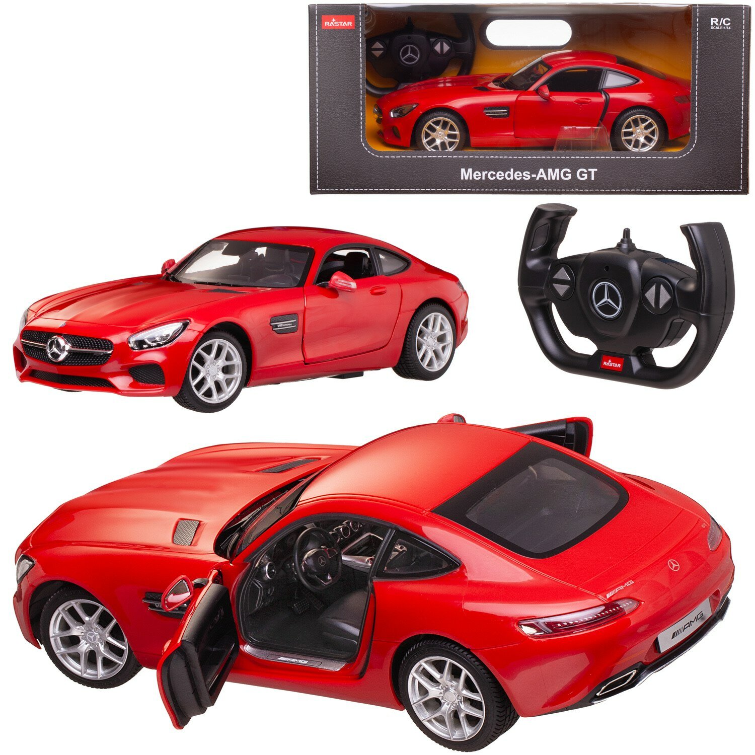 Машина р у 1:14 Mercedes AMG GT цвет красный 326*15*94 см 74010R