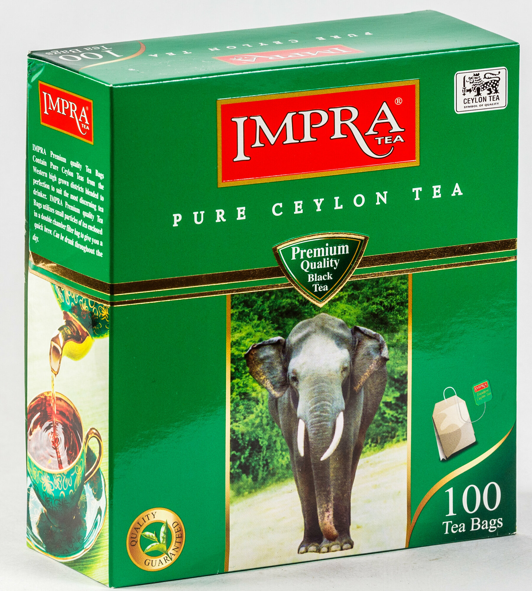 Чай черный импра зеленая пачка двухкамерный пакет с ярлыком 1.5г*100 пакетиков