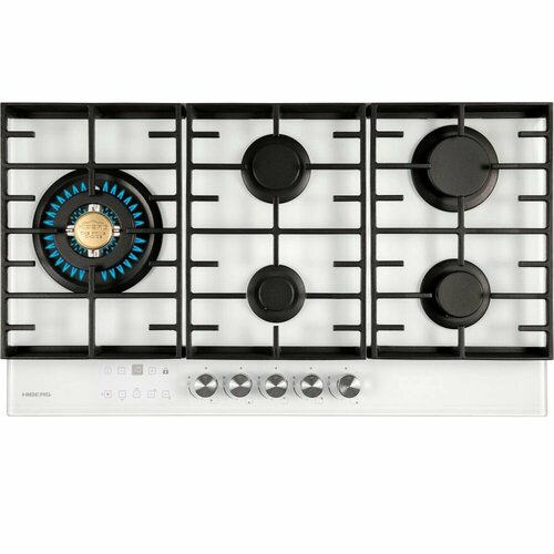 Газовая варочная поверхность HIBERG VM 9155 W 5 конфорок электророзжиг газ-контроль таймер белый 5550000₽