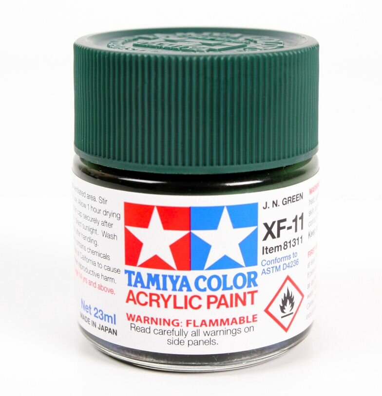 фото XF-11 Tamiya J. N. Green ( Японский морской зеленый ) акриловая краска объем 23мл.