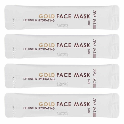 Маска для лица омолаживающая с био-золотом Tai Yan, набор 4 шт по 4 мл